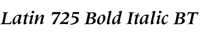 Latin 725 Bold Italic BT font preview