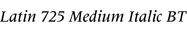 Latin 725 Medium Italic BT font preview