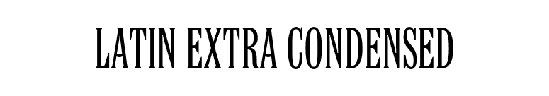 Latin Extra Condensed font preview