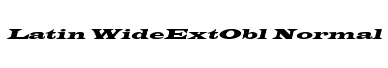 Latin WideExtObl Normal font preview
