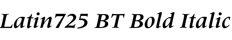 Latin725 BT Bold Italic font preview