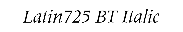 Latin725 BT Italic font preview