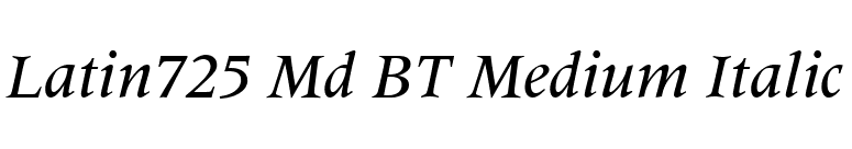 Latin725 Md BT Medium Italic font preview