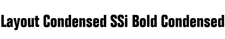 Layout Condensed SSi Bold Condensed font preview
