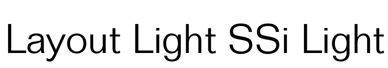 Layout Light SSi Light font preview