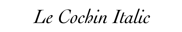 Le Cochin Italic font preview
