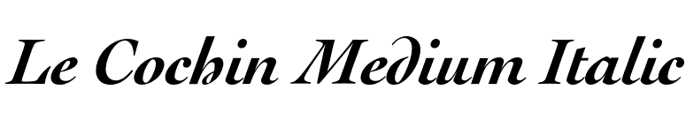 Le Cochin Medium Italic font preview