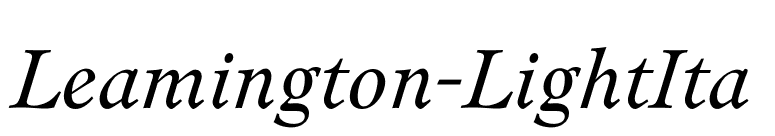 Leamington-LightIta font preview