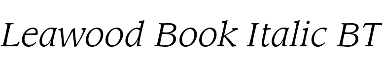 Leawood Book Italic BT font preview