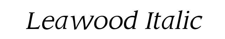 Leawood Italic font preview