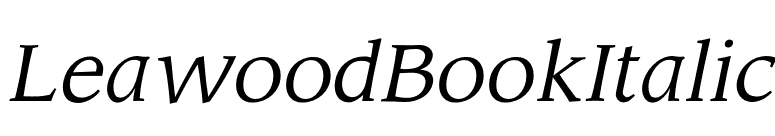 LeawoodBookItalic font preview