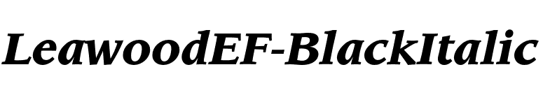 LeawoodEF-BlackItalic font preview