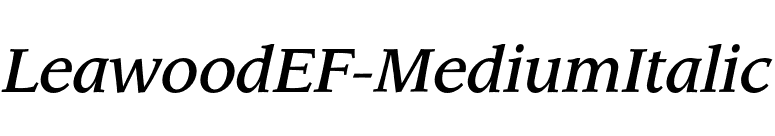 LeawoodEF-MediumItalic font preview