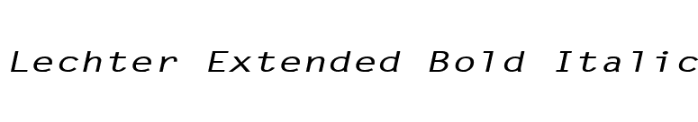 Lechter Extended Bold Italic font preview