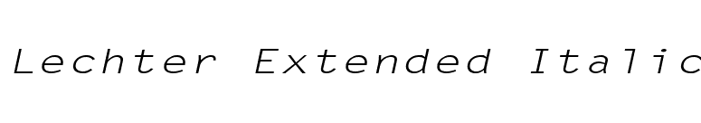 Lechter Extended Italic font preview