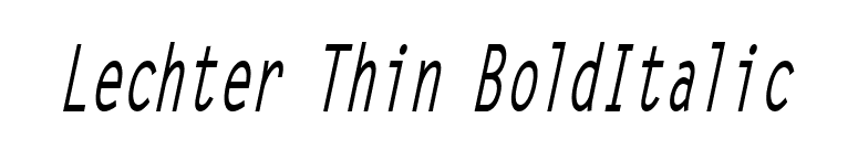 Lechter Thin BoldItalic font preview