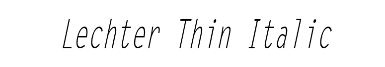 Lechter Thin Italic font preview