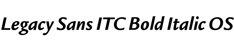 Legacy Sans ITC Bold Italic OS font preview