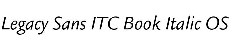 Legacy Sans ITC Book Italic OS font preview