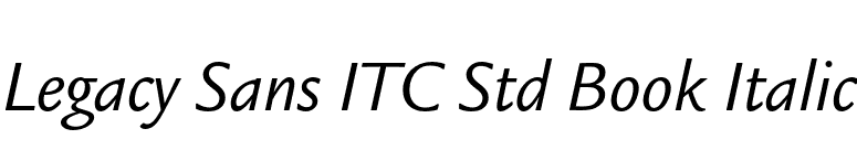 Legacy Sans ITC Std Book Italic font preview