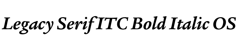 Legacy Serif ITC Bold Italic OS font preview