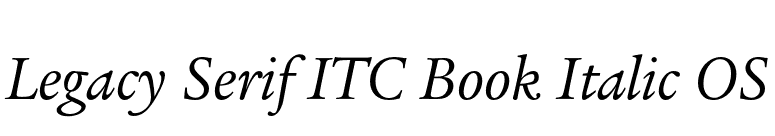 Legacy Serif ITC Book Italic OS font preview
