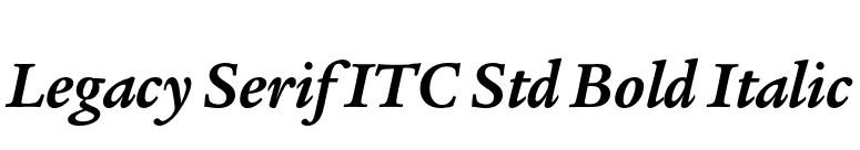 Legacy Serif ITC Std Bold Italic font preview