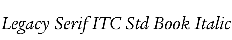Legacy Serif ITC Std Book Italic font preview