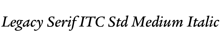 Legacy Serif ITC Std Medium Italic font preview