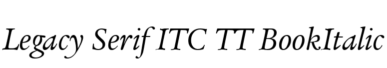 Legacy Serif ITC TT BookItalic font preview