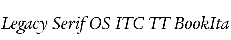 Legacy Serif OS ITC TT BookIta font preview