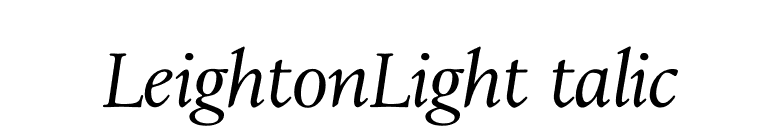 LeightonLightItalic font preview