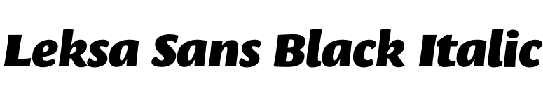 Leksa Sans Black Italic font preview