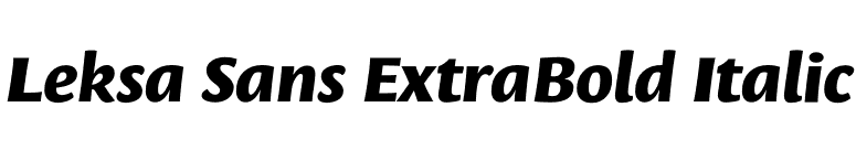 Leksa Sans ExtraBold Italic font preview