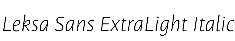 Leksa Sans ExtraLight Italic font preview