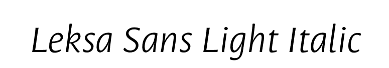 Leksa Sans Light Italic font preview