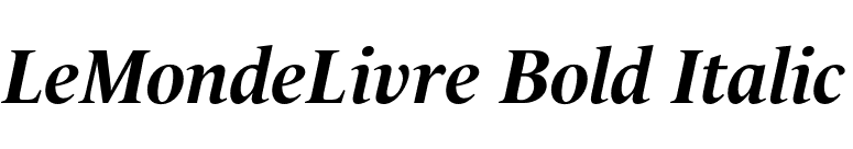 LeMondeLivre Bold Italic font preview