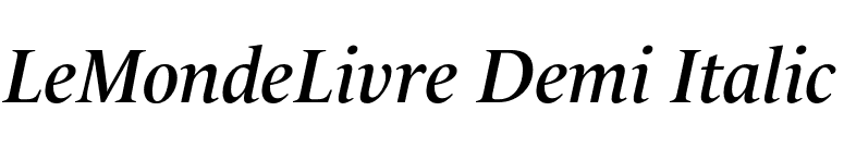 LeMondeLivre Demi Italic font preview