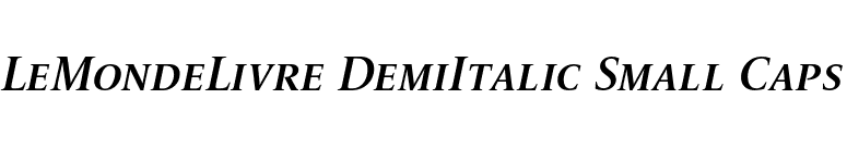 LeMondeLivre DemiItalic Small Caps font preview