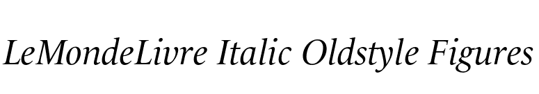 LeMondeLivre Italic Oldstyle Figures font preview