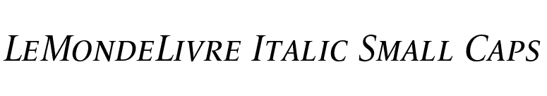 LeMondeLivre Italic Small Caps font preview
