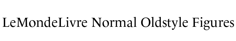 LeMondeLivre Normal Oldstyle Figures font preview