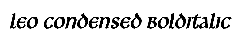 Leo Condensed BoldItalic font preview