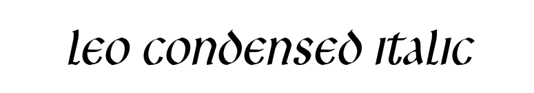 Leo Condensed Italic font preview