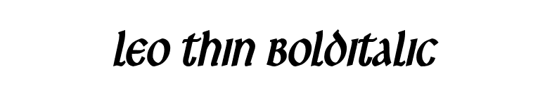 Leo Thin BoldItalic font preview