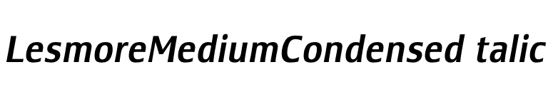 LesmoreMediumCondensedItalic font preview