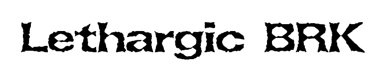 Lethargic BRK font preview