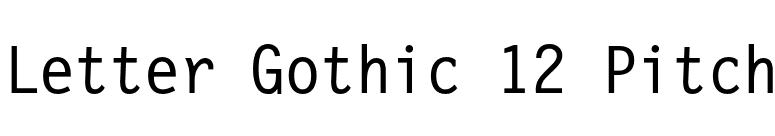 Letter Gothic 12 Pitch font preview