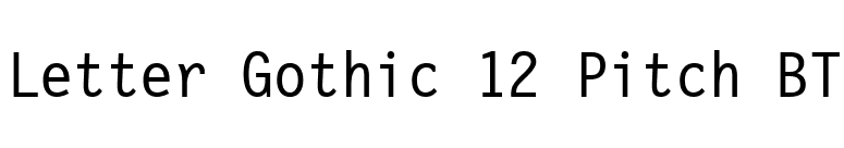 Letter Gothic 12 Pitch BT font preview