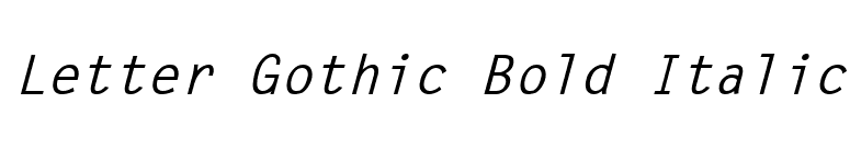 Letter Gothic Bold Italic font preview